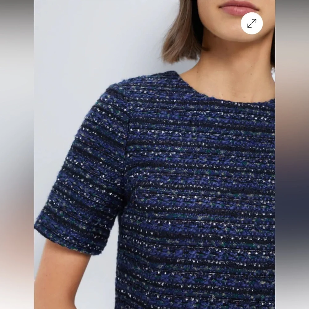 NWT HYACINTH HOUSE Navy Tweed Georgie Top Size Small - Picture 4 of 5